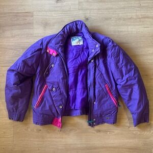 Vintage Mont Blanc by Helly Hansen Purple Pink Ski Jacket Puffer Women Size 14